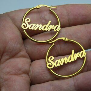 14k Gold Name Earring SANDRA